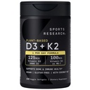 Sportforschung Vitamin D3 K2 mit 5000iu pflanzlicher D3 & 100mcg Vitamin K2 als MK-7, Non-GMO Verified & Vegan Certified - 160 Liquid Softgels