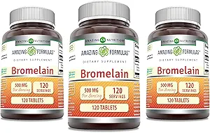 Erstaunliche Formeln Bromelain 500 Mg Tabletten Supplement | Non-GMO | Gluten Free | Made in USA (120 Count | 3 Pack)