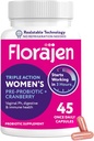 Florajen Donna Probiotico, Prebiotico, & Cranberry Supplemento per la salute vaginale, Supporto immunitario, & Digestivo Benessere - 30-Paesi