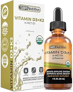 MAX-Absorption, Vitamin D3 + K2 (MK-7) Flüssigkeitstropfen mit MCT-Öl, entflammt, hilft starke Knochen und gesundes Herz zu unterstützen