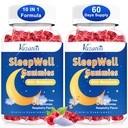 Gummie dormienti per adulti e bambini - Zucchero Melatonina Gummies con Magnesio, L-teanina, Vitamina B12, Vegan - Sapore di lampone, 120 Cts
