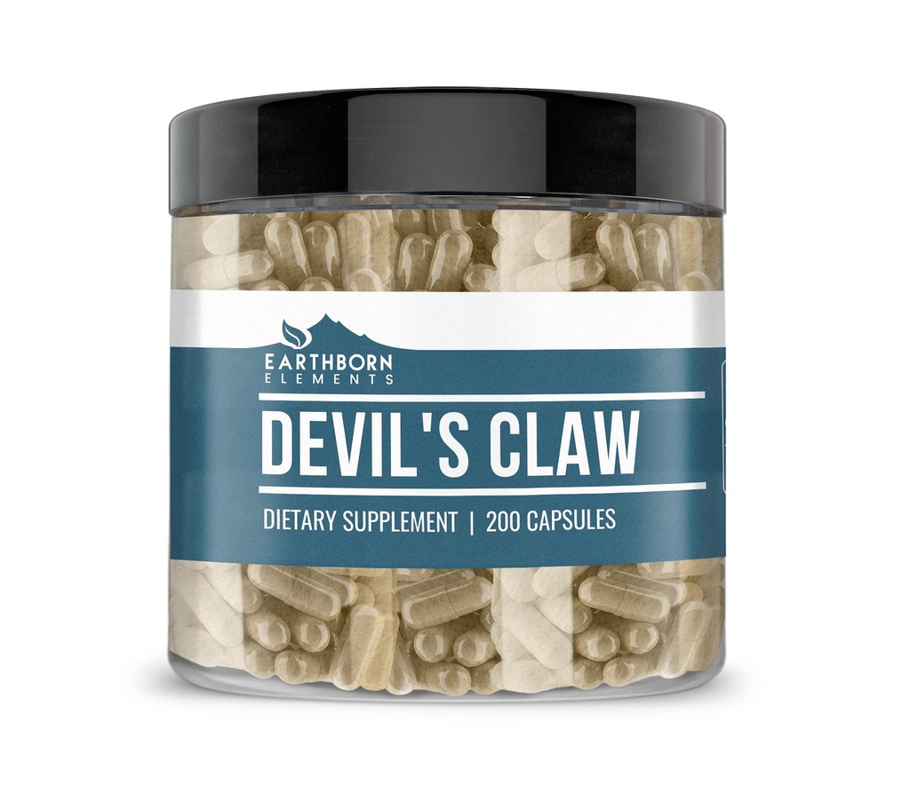 Earthborn Elements Devil’s Claw Extract 200 Kapseln, Rein und unverdünnt, keine Zusatzstoffe