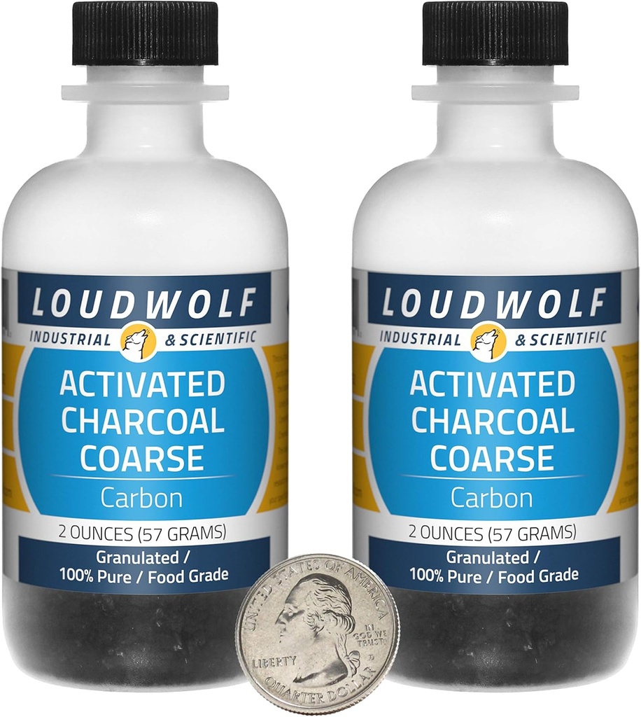 Charbon activé / 4 onces dans 2 bouteilles / 100% pur alimentaire grade/granules