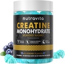 Nutravita Creatine Monohydrate Gummi für Männer & Frauen-5g Creatine Monohydrate pro Servieren - Sugar Free,Vegan, Blueberry Flavor, 120 Count