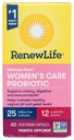 Renouveler la vie Capsules probiotiques pour femmes, soutient l'équilibre du pH pour les femmes, la santé vaginale, urinaire, digestive et immunitaire, L. Rhamnosus GG, lait, soja et sans gluten, 25 milliards CFU - 60 Ct
