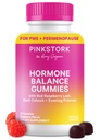 Pink Stork Hormone Balance Gummis für Frauen – PMS, Menopause & Estrogen Support – Stimmung, Bloating, Hot Flashes & Energy – Red Raspberry Leaf, Black Cohosh, Primrose – 60 Vegan Gummis