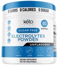 Keto Vitals Poudre d'électrolyte non aromatisée -Électrolytes avec Potassium, Magnésium, Sodium, Calcium , Kéto Electrolytes Supplément boisson Mélange , sans sucre , Calories zéro , Zéro glucides