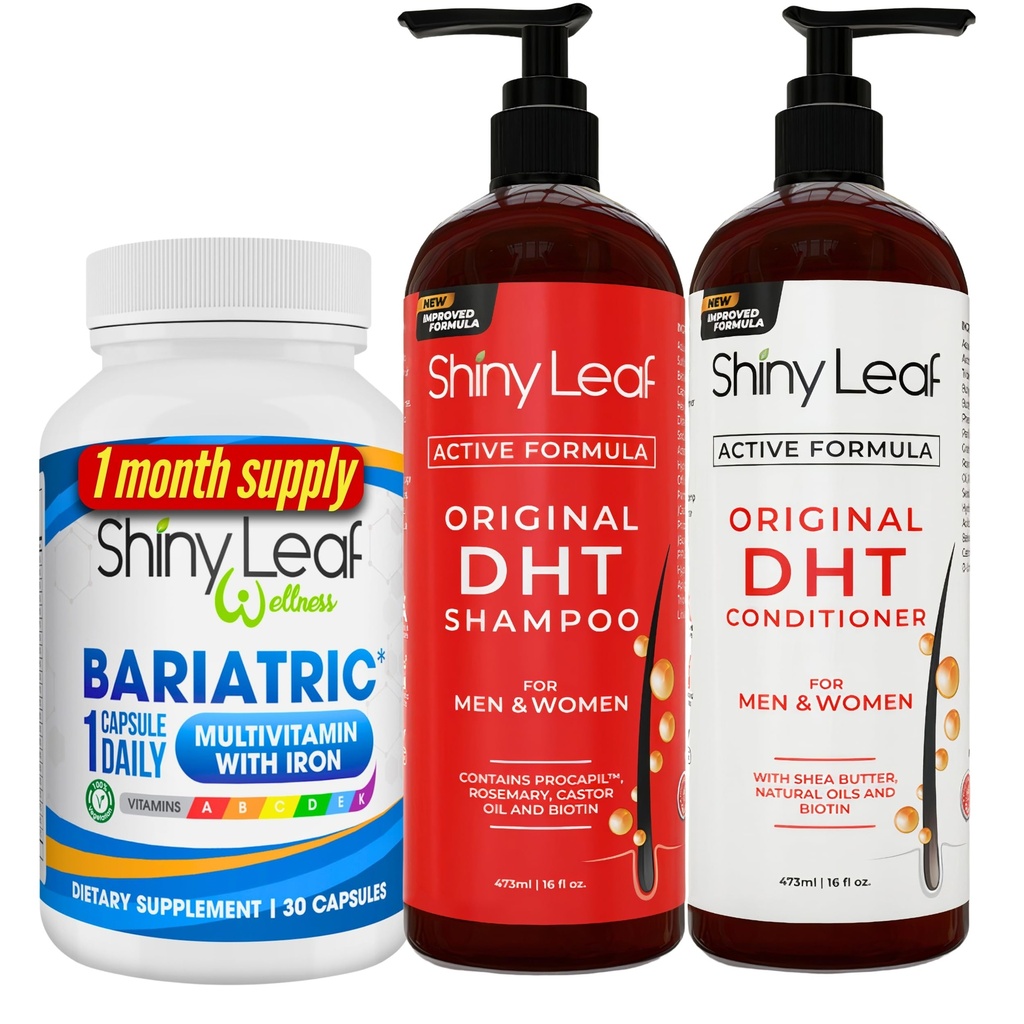 Bariatric Multivitamin mit Eisen und DHT Blocker Shampoo und Conditioner, Haarausfall Shampoo und Conditioner für Frauen und Männer