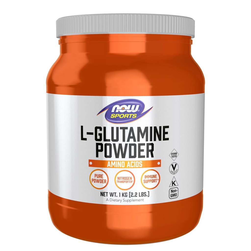 NOW Foods Sports Nutrition, L-Glutamin Pure Powder, Nitrogen Transporter*, Amino Acid, 35.3-Ounce