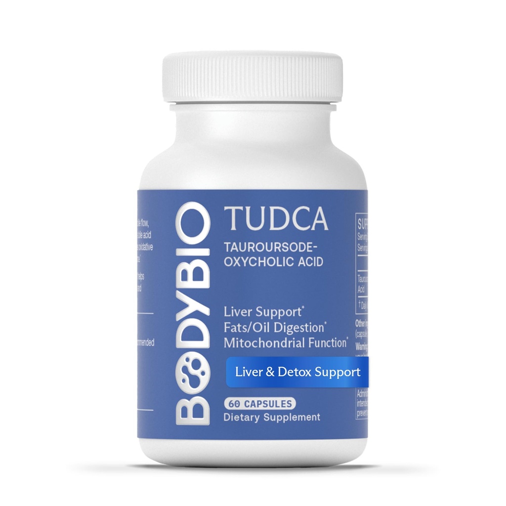 BodyBio TUDCA - Pure Tauroursodeoxycholic Acid Supplement - Unterstützung Gallenfluss, Fettstoffwechsel & Leberentgiftung