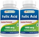 Best Naturals Folic Acid 1000 mcg (Vitamin B9), 240 Tabletten (1000 mcg (Pack von 2))