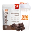 310 Nutrition All-in-One repas de remplacement Shake Powder w/Shaker Cup Starter Kit - Haute protéine fibre riche mélange végétalien Superfood - sans sucre, Keto & Paleo Friendly, Faible Carb - Chocolate Bliss 14 srv