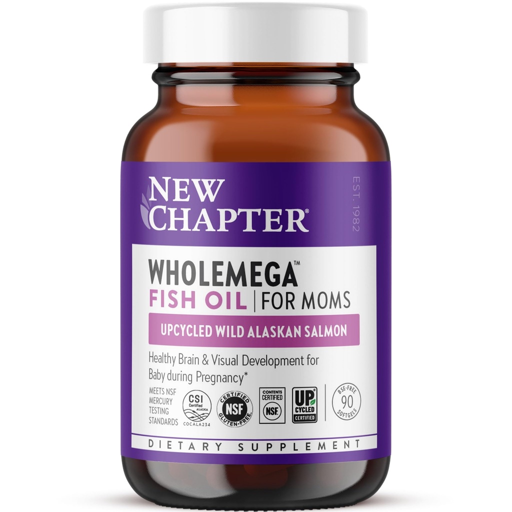 Neues Kapitel Wholemega für Mütter Fischöl Supplement, Tiny Capsules, 2000mg pro Servieren, Prenatal DHA mit Omega-3 + Vitamin D3 für Prenatal & Postnatal Support, 500mg Jeder - 90 Count