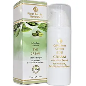 Fleur De Lis Naturals Coffee Bean Caffeine Anti Aging Eye Cream per cerchi scuri, Borse per gli occhi, Linee sottili, Puffiness. Miglior idratante per le rughe, i piedi della folla, gli occhi gonfiati