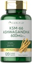 Carlyle KSM-66 Ashwagandha 600mg.120 Caplets.com Supplément d'extrait avec L-Theanine.