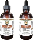 Spiruline Extrait liquide sans alcool, Spiruline biologique (Arthrospira platensis) Algae séché Glycérite supplément à base de plantes naturelles, Hawaii Pharm, États-Unis 2x2 fl.oz