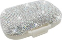 Bling Pill Case for Purse Medicine Vitamine Container Holder Pocket Pill Case Round Medicine Organizer for Vitamine/Pish Oils/Supplement Travel Medicine Kit (8 Compartiment Silver)