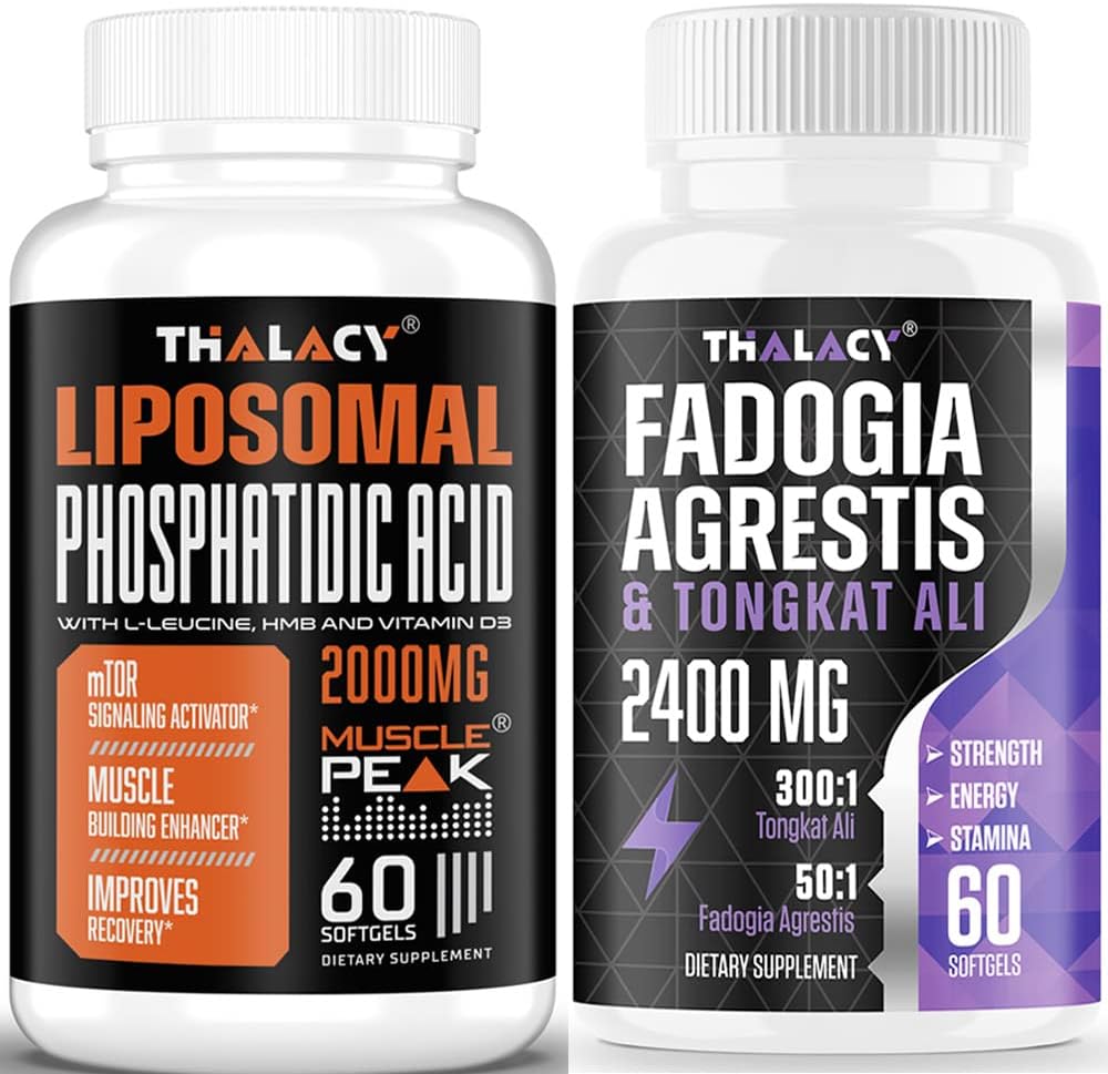Phosphatidic Acid 2000mg mit Fadogia Agrestis 1400mg und Tongkat Ali 1000mg für maximale Stärke, Energie & Muskelaufbau Bundle
