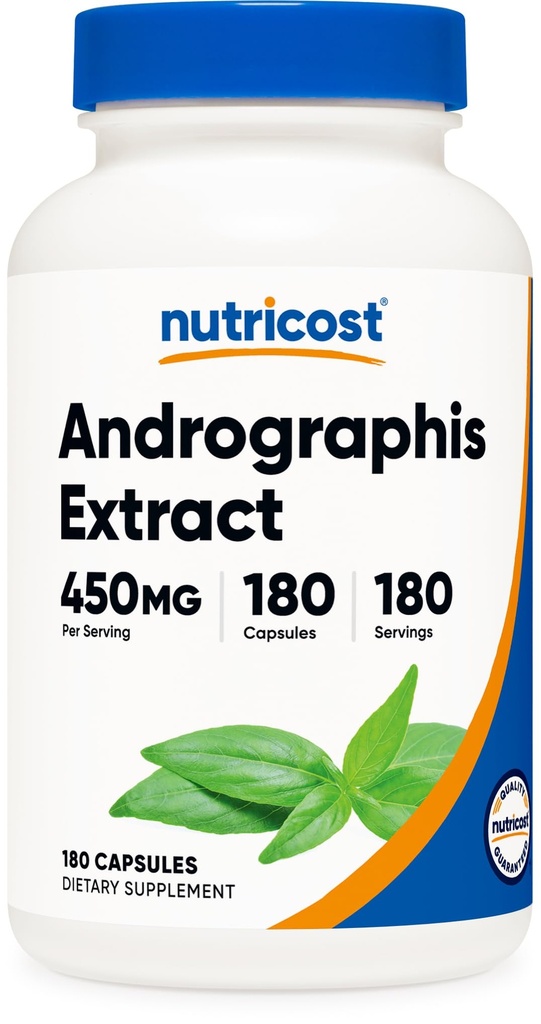 Extrait de nutricost Andrographis 450mg, 180 Capsules végétariennes - Sans OGM et sans gluten