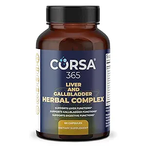 Formule de soutien de la santé du foie et de la vésicule - Détox de nettoyage du foie et complexe de réparation à base de plantes avec Rosehips St. John's Wort Chamomile - Suppléments du foie de Gallbladder pour femmes hommes - 60 capsules
