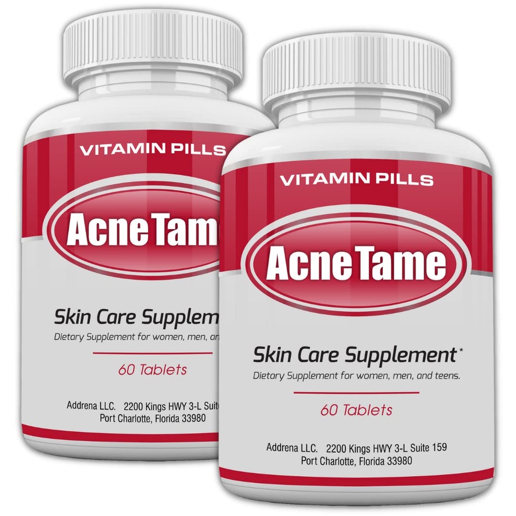 2 Pack- Integratori della pelle trasparente Pill- Compresse per il trattamento della pelle grassa, Spots, Blemishes, & Sebum Control per le donne, gli uomini, & adolescenti