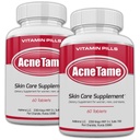 2 Pack- Suppléments de peau clairs Pill- Comprimés pour le traitement de la peau huileuse, taches, blemishes, et contrôle du sébum pour les femmes, les hommes et les adolescents