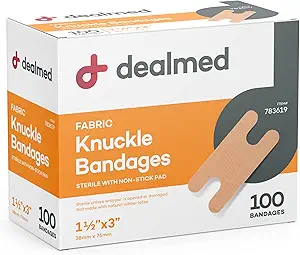 Assemblaggi flessibili in tessuto a maniche corte – 100 conte (1 pacchetto) Bandages con pad non-Stick, Latex Free, Wound Care for First Aid Kit, 1 1/2" x 3"