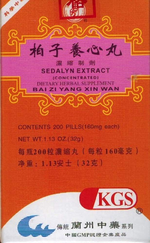 Estratto di KGS SEDALYN (BAI ZI YANG Xin WAN) 160 mg X 200 pillole per bottiglia