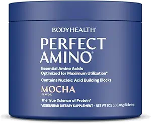 BodyHealth PerfectAmino Powder - BCAA e EAA Polvere per pre e post allenamento - Aminoacido Energy Drink per gli uomini e le donne per sostenere muscolare magra e recupero - Mocha - 30 Serve
