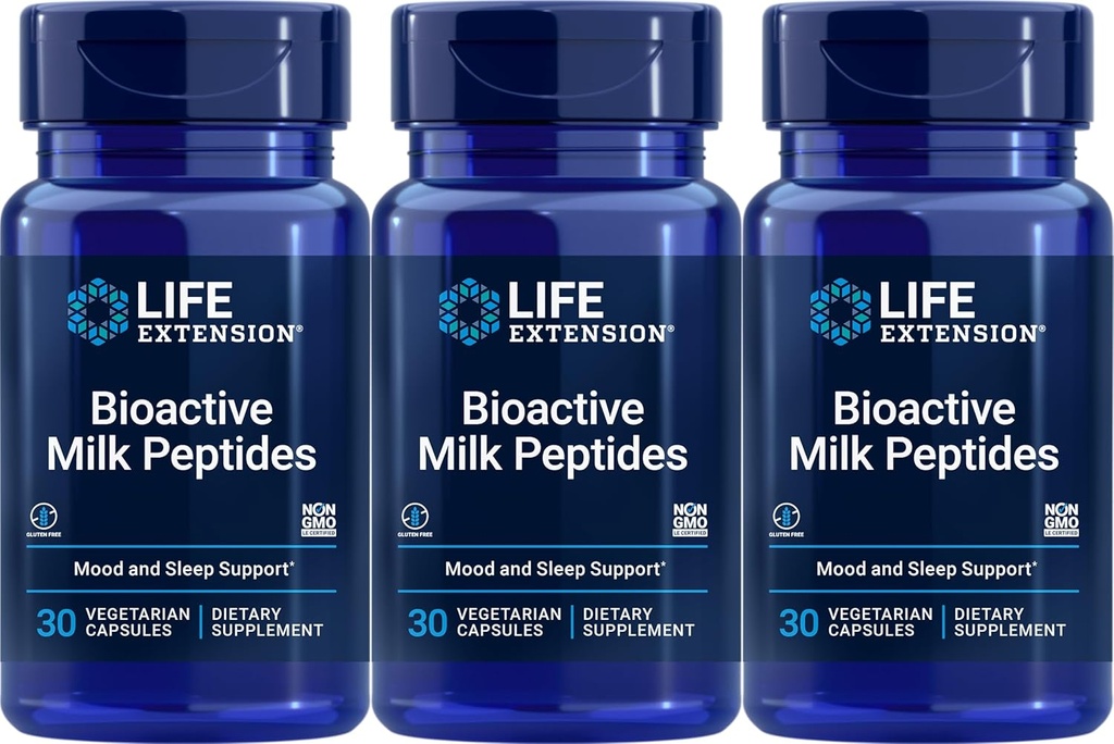 Life Extension Bioactive Milk Peptides, 30 Vegetarian Capsules (Pack of 3)