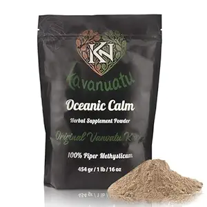 KAVANUATU Kava Root Powder - 100% Piper Methysticum, Organic, Vegan, Non-GMO Kräuter Noble Kava Powder - High Kavalactone Inhalt - Natürliche Kava Tee trinken für Island-Style Entspannung, 454gr/16oz