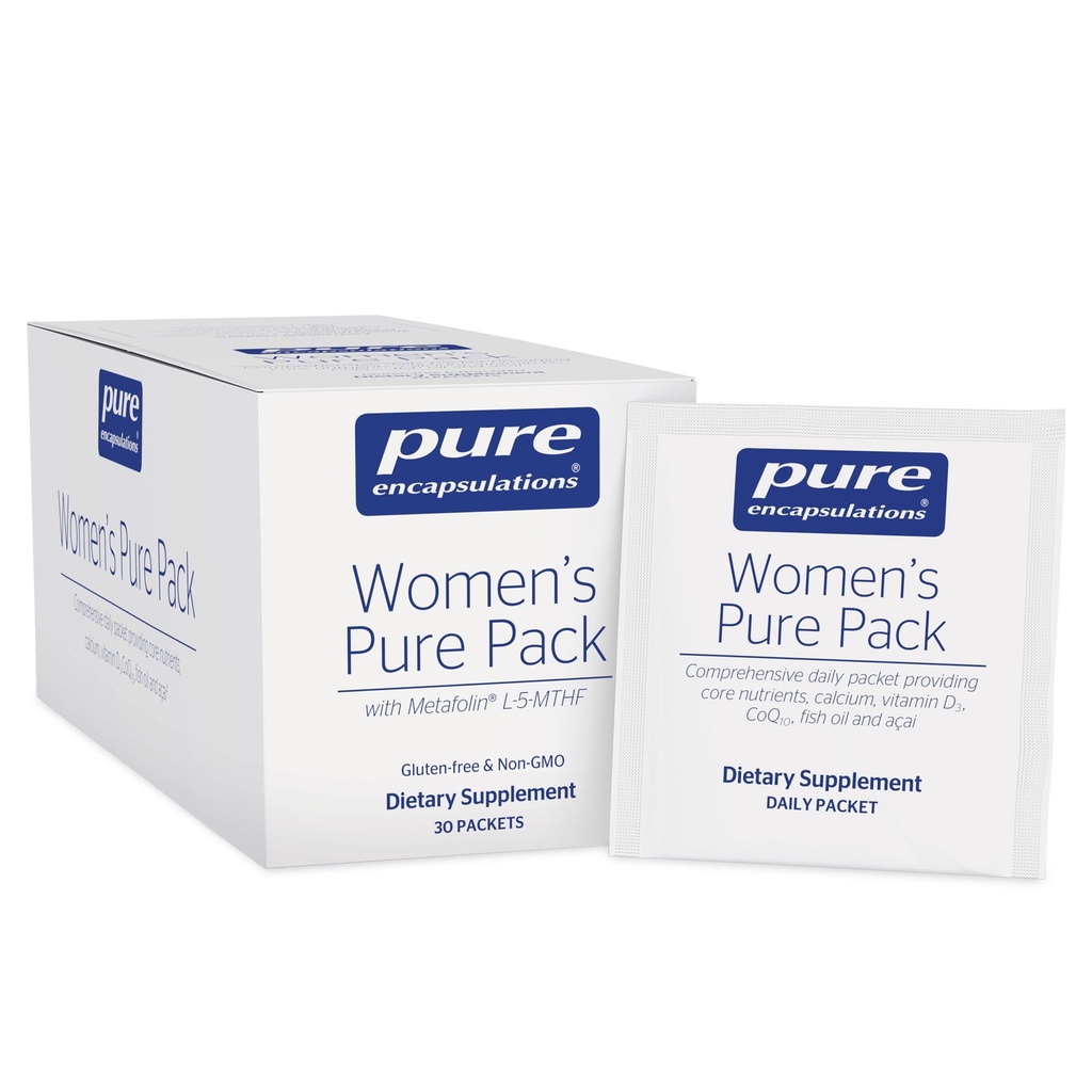 Pure Encapsulations Women's Pure Pack - für Frauen über 40 - Knochen, Herz, Augen & Brust Gesundheit* - mit Calcium, DHA, EPA & CoQ10 - Einmal täglich - 30 Packungen