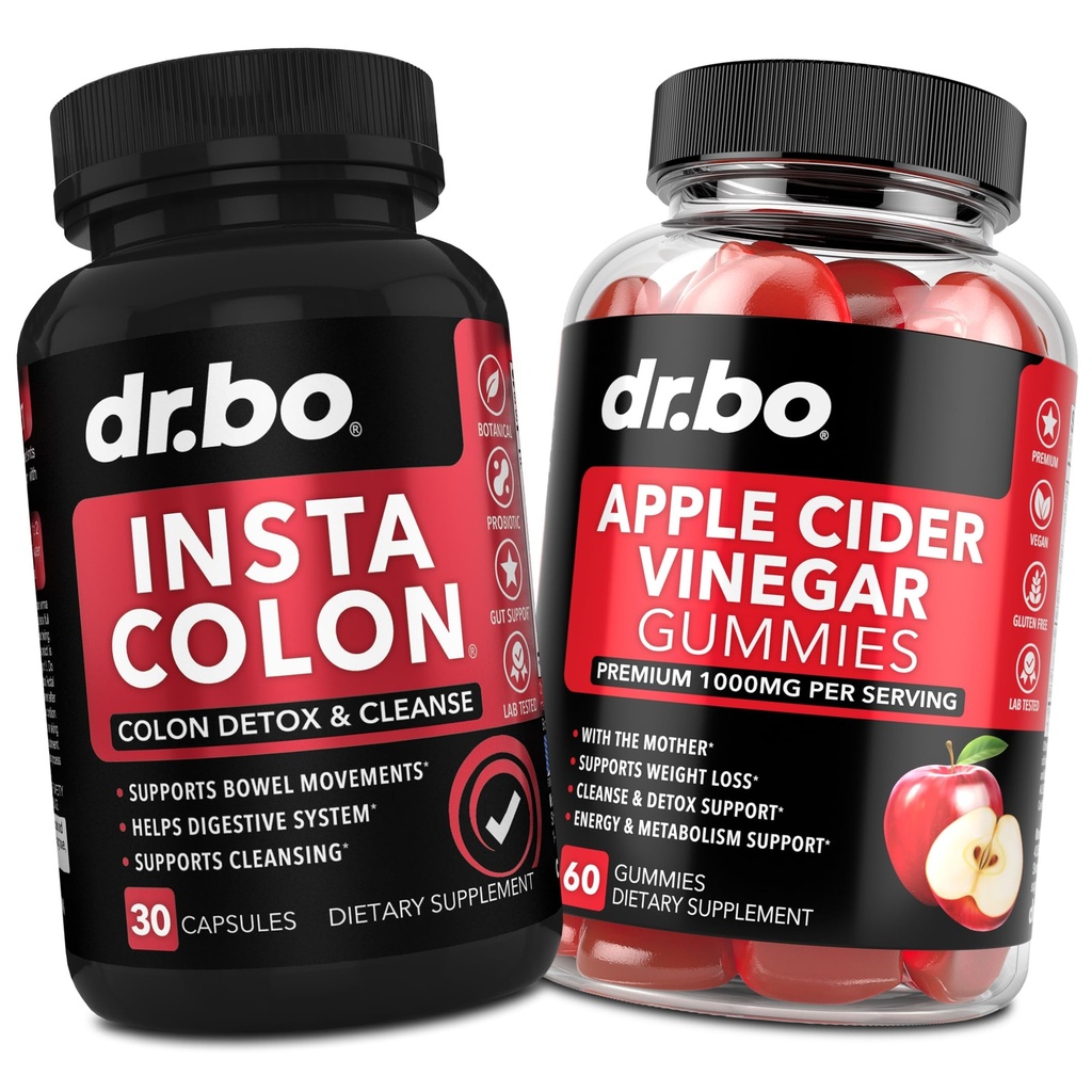 Colon Cleanser Detox & ACV Apple Cider Vinegar Gummies - 15 Day Colon Cleanse Pills Poop Flush & ACV Gummies Supplements - Bowel Movement Supplements for Intestinal Stomach Bloating Gut Support