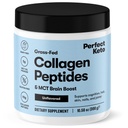 Perfect Keto Collagen Peptides Protein Pulver mit MCT Öl, hydrolysiertes Collagen, Typ I & III Supplement, Glutenfrei, Gras Fed, Low Carb, Keto Coffee Creamer, Kollagen für Damen und Herren, Unflavored