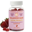 Cheeky Bonsai, Gommies probiotiques vaginales pour les femmes - pH équilibré, odor sain et soutien de la flore - 5 milliards d'UFC - Arôme de fraise juteuse, 60 comte