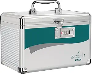 Glosen Medizin Schließfach mit Kombinationsschloss, Medication Lock box【Small 10x6.7x6.7 Inch】, medizinische Box Organisator