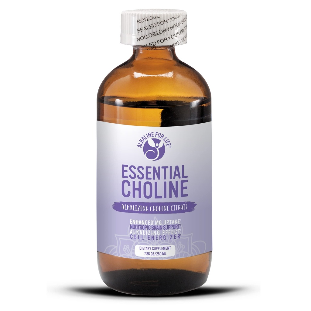 Citrate de Choline essentiel - Suppléments de Choline liquide pour le cerveau, la mémoire, le focus - Supplément de Choline 650Mg - Biodisponible Alcalinizing Liquid Choline améliore la supplémentation en magnésium