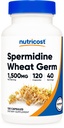 Nutricost Spermidina Estratto di Germ di grano Supplemento, 1500mg Estratto di Germe di grano, 120 Capsule - 15mg Equivalente Spermidina Per Serve, 40 Serve, Vegetariano e Non OGM