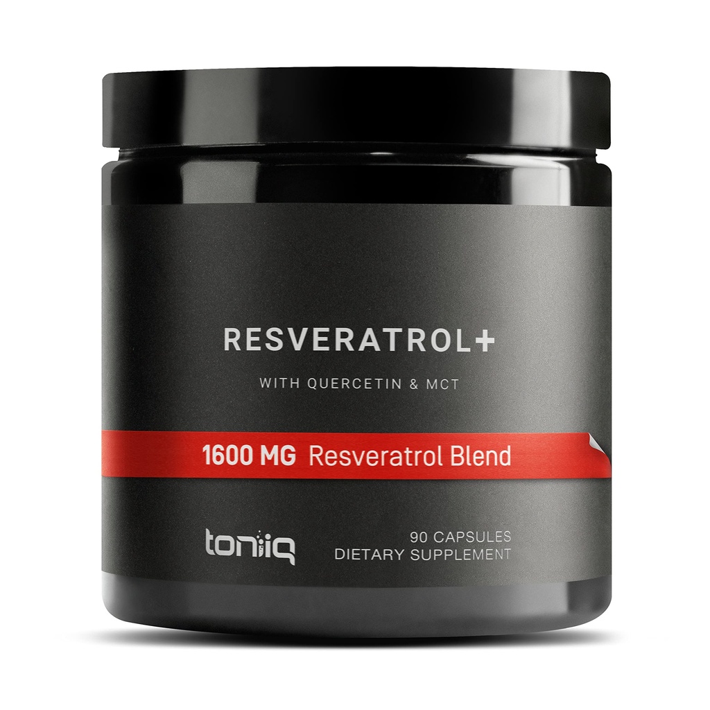 Toniiq 1600mg Resveratrol Blend - Ultra High Purity und 3rd Party getestet - mit MCT-Öl für zusätzliche Bioverfügbarkeit - Optimale NAD-Ergänzung