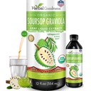 Kräuter Goodness Soursop Graviola Flüssigkeitstropfen 12 Fl Oz - 15X Stärke Organische Guanábana Soursop Blätter Extrakt für Gut Gesundheit, Zell- und Immununterstützung Serene Soursop Tropfen - Vegan, Non-GMO, Made in USA
