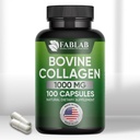 FabLab Bovine Collagen Tipo I Supplemento - Integratore nutrizionale per Joint, Nerve & Bone Support - Non-GMO, Anti-invecchiamento Prodotto dietetico con Peptidi idrolizzati - 100 Capsule