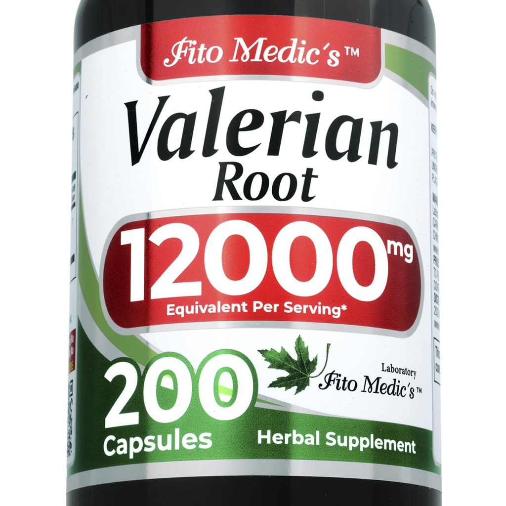 FITO MEDIC's Lab | Valerian Root Capsules |200 Kapseln |12000 mg | Valerian Root Extract | Konzentrat Extrakt |Ultra hohe Absorption.