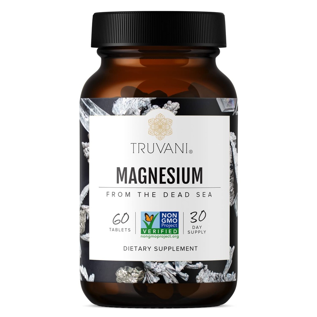 Truvani Magnésium 400mg Comprimés à l'oxyde de 60 comprimés soutient le calme et le sommeil, os sains, santé musculaire, santé digestive