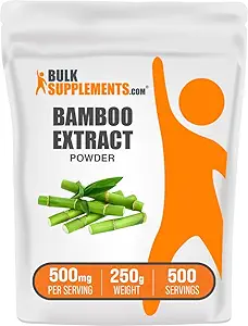 BulkSupplements.com Bamboo Extract Powder - Integratori di silice, Bamboo Powder - Integratore di erbe, Gluten Free, 500mg per Serving, 250g (8.8 oz) (Pack of 1)