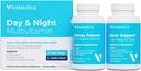 Multivitamines Jour et nuit Routine de l'énergie et de la clarté mentale, des os et des articulations, de la beauté, du sommeil reposé.