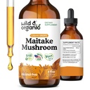 Wild & Organic Maitake Pilze Tinktur - Immununterstützungsergänzung - Flüssige Maitake Pilzextrakt - Vegan, Zucker & Alkoholfreie Tropfen - 4 fl oz