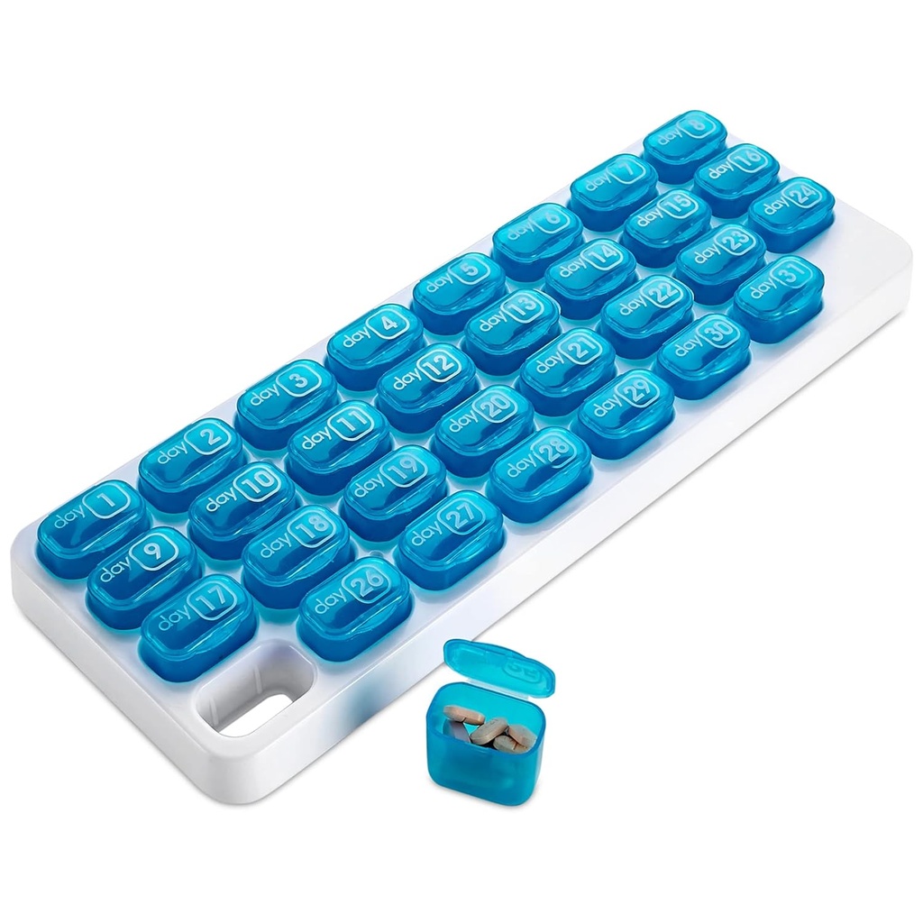 Organizzatore di pillole mensili - organizzatore di pillole di 31 giorni con grandi pod di farmaci rimovibili, scatola di caso di pillole portatile e titolare per la medicina quotidiana e vitamine, ottimo per il viaggio da MEDca