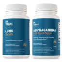 Dr. Tobias Lung Health and Ashwagandha Capsule - Lung Cleanse & Detox per Bronchial & Respiratory System con calma Adaptogen Formula, Non-OGM