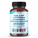 GABA, 5-HTP L-Tryptophane Ashwagandha Chamomile L-Theanine Magnésium - Fabriqué aux États-Unis