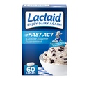 Lactaid Fast Act Caplets de soulagement de l'intolérance à la lactose, enzymatique de la lactase pour prévenir le gaz, le gonflement et la diarrhée en raison de la sensibilité à la lactose, suppléments à un seul service pour les voyages et le voyage, 60 comtes